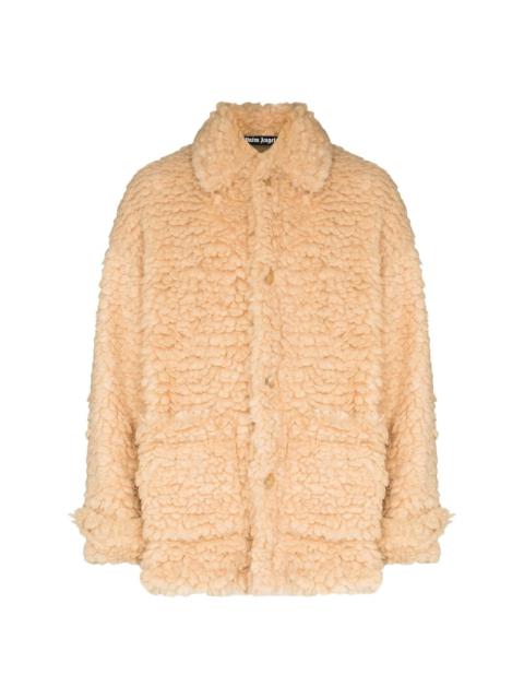 Palm Angels faux-shearling single-breasted short coat