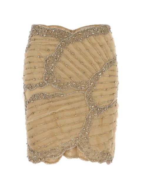 COSTARELLOS Odine sequin-embellished tulle mini skirt