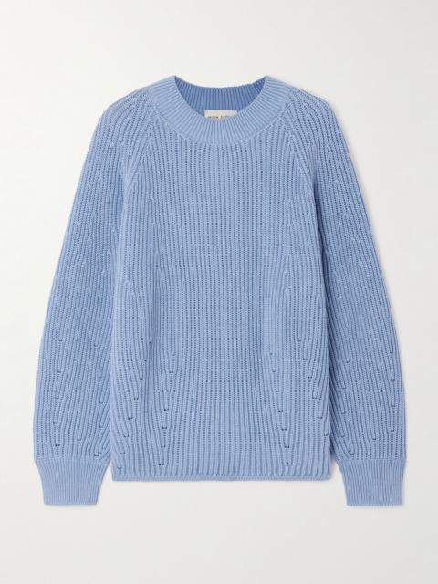 HIGH SPORT Greta ribbed cotton sweater Blue