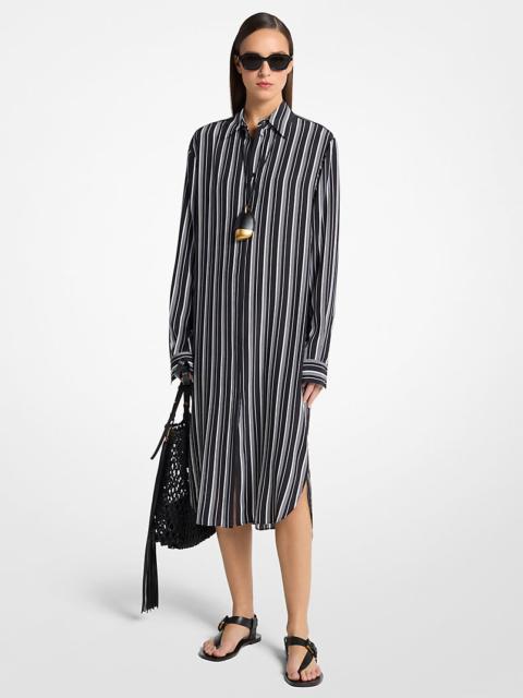 MICHAEL KORS COLLECTION Striped Silk Crepe De Chine Shirtdress