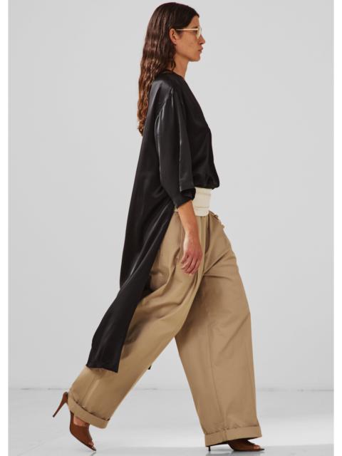 DARKPARK Darkpark Tara Satin Asymmetric Shirt - Black