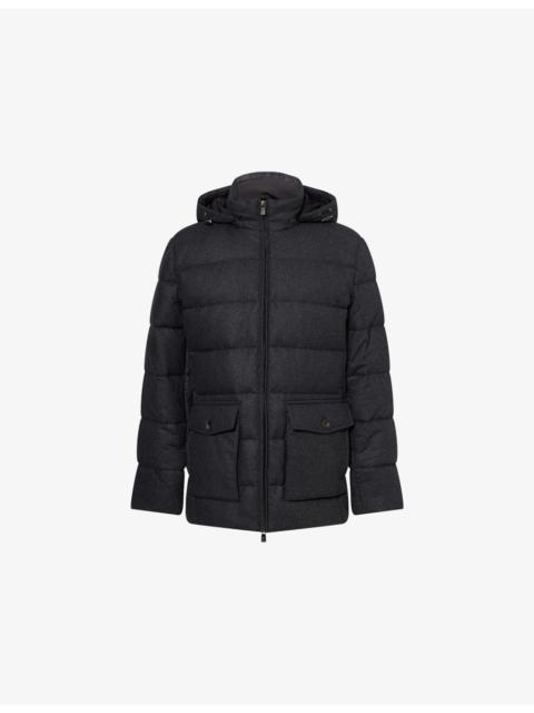 CORNELIANI Padded Flannel Cashmere Blend Jacket