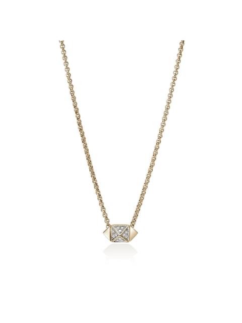 JOHN HARDY Icon Stud Necklace, Gold, Diamonds, 1.5MM