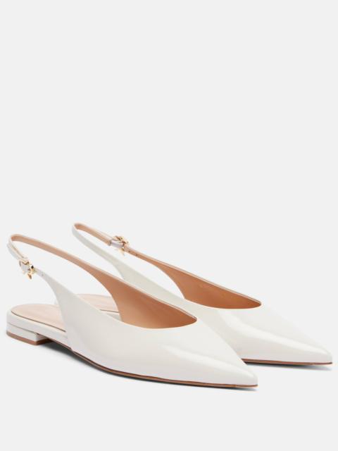 Gianvito Rossi Robbie patent leather slingback flats