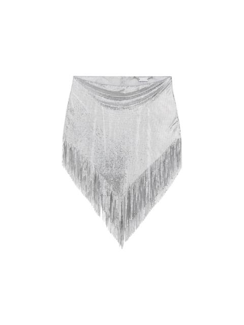 Rabanne H&M Metal-Mesh Skirt with Fringe Silver