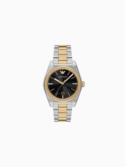 EMPORIO ARMANI THREE-HAND TWO-TONE STAINLESS STEEL WATCH