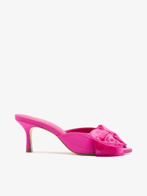 Larroudé Elle Peep Toe Mule Magenta Silk