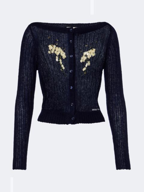SHUSHU/TONG Embellished wool and mohair-blend cardigan
