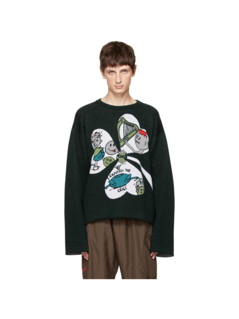 ROBYN LYNCH Green Boxy Sweater
