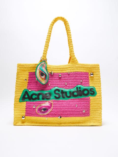 Acne Studios Logo stud tote bag - Pink/yellow