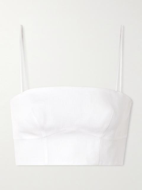 GABRIELA HEARST Blazie Cropped Linen Top