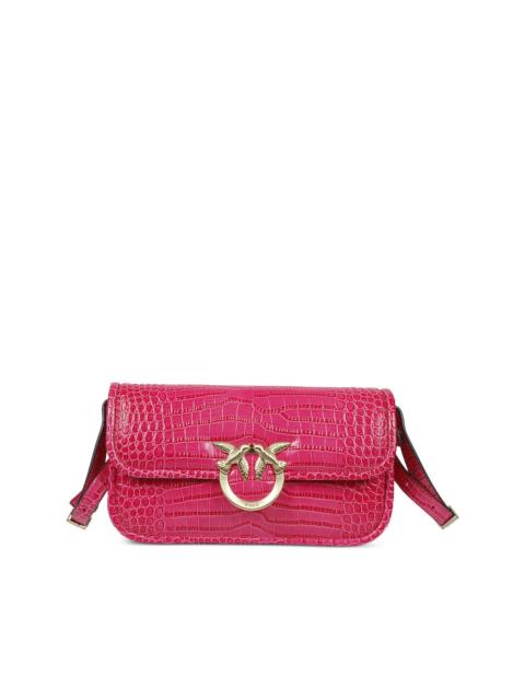 PINKO small Love Box crocodile-effect crossbody bag