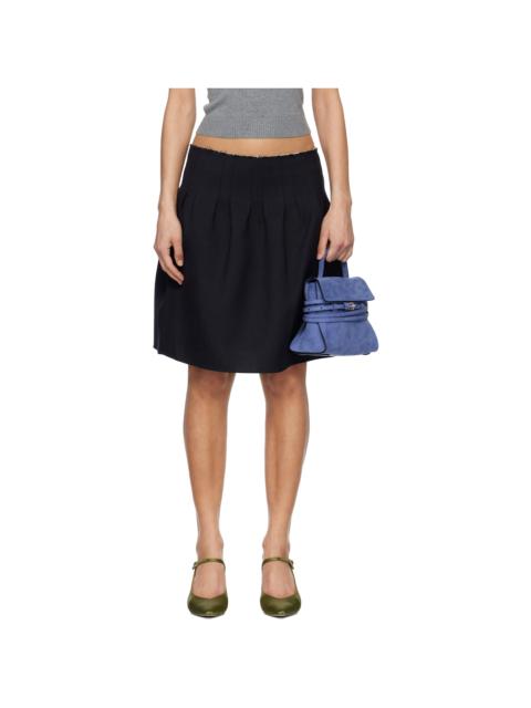 SHUSHU/TONG Navy Low-Waist Pleated Miniskirt