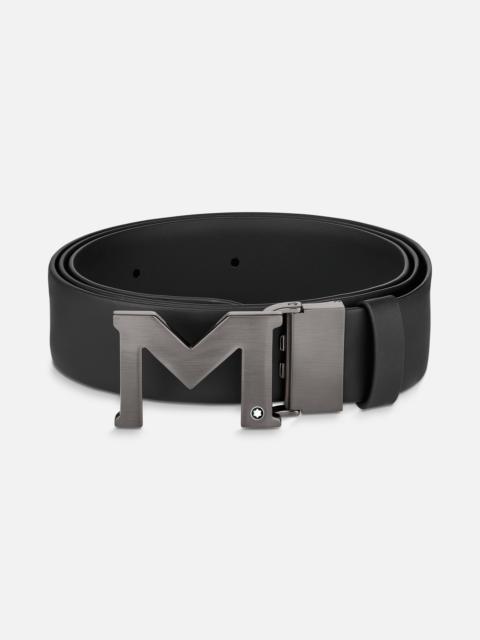 Montblanc M buckle black 35 mm leather belt