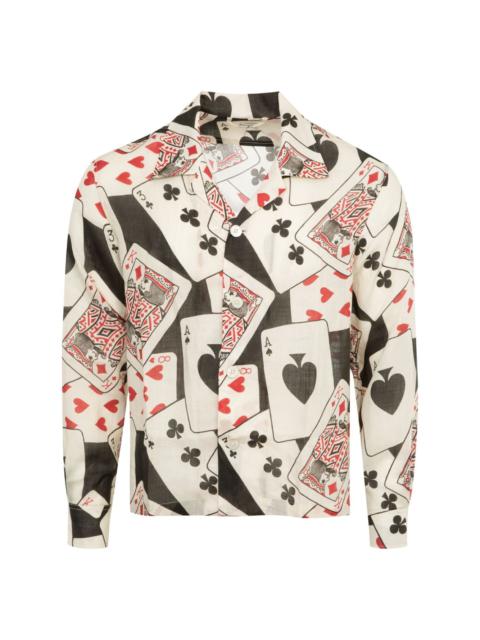 Ace of Spades-print long-sleeve shirt