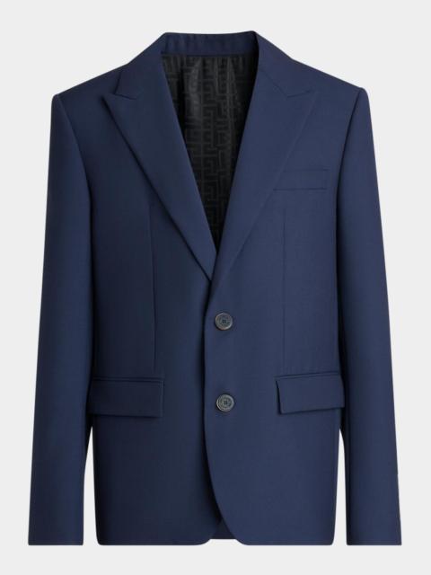 Balmain Men's Cotton Peak Lapel Single-Breasted Sport Jacket