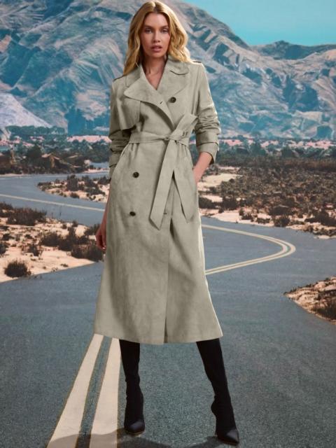 MACKAGE GAEL-SU Maxi Suede Trench Coat