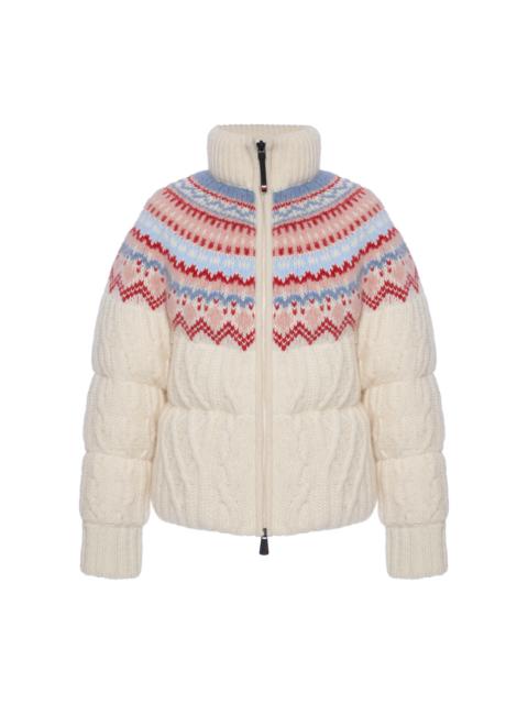 Moncler Grenoble Knit Wool-Mohair Down Jacket white