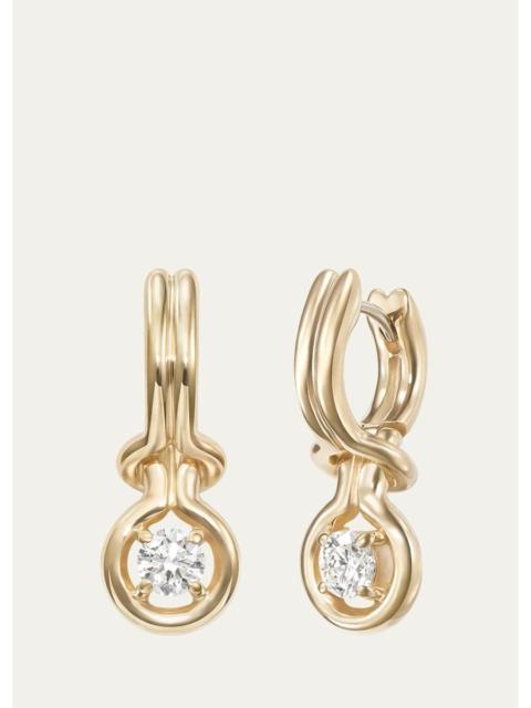 MELISSA KAYE 18K Yellow Gold Rocky Earrings with Diamonds, Small