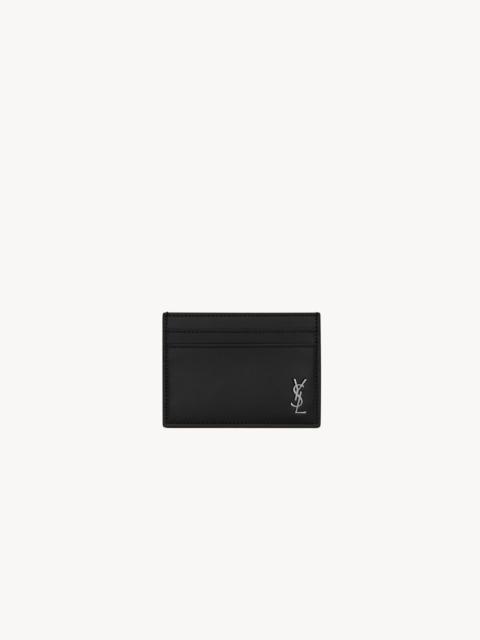 SAINT LAURENT TINY CASSANDRE CARD CASE IN MATTE LEATHER