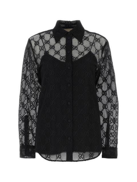 GUCCI Black lace shirt
