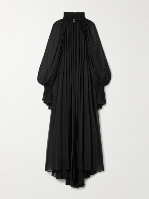 KHAITE Edgar Gathered Silk-chiffon Maxi Dress