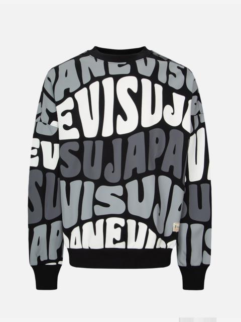 EVISU ALLOVER WAVY TEXT PRINT SWEATSHIRT