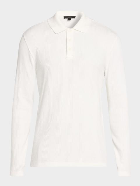 Vince Men's Long-Sleeve Textured Polo Shirt