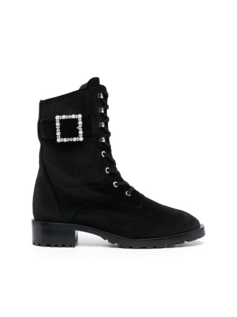 40mm buckle-fastening lace-up boots