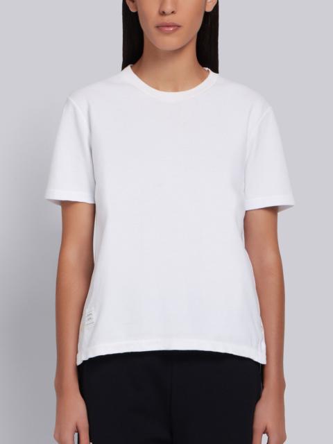 【THOM BROWNE】Stripe Relax Fit Short Sleeve T-shirt Textured Striped Stitch 4-Bar Relaxed Fit Polo | Thom Browne