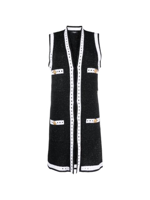 Balmain V-neck contrasting-border cardigan
