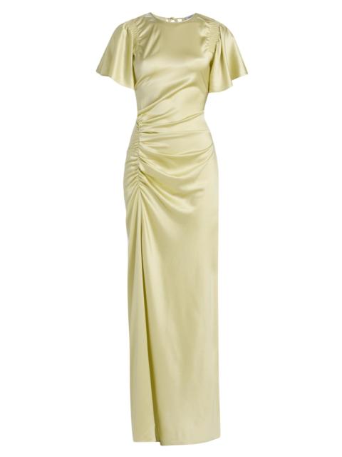 VERONICA BEARD Women's Huntleigh Ruched Satin Maxi Dress - Pistachio