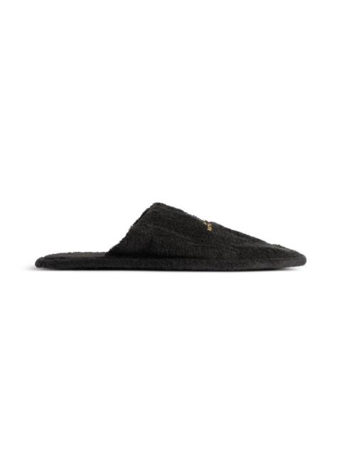 Men's Hotel Flat Mule  in Black/gold