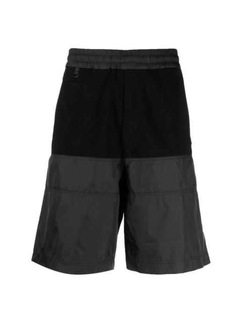 panelled-design elasticated-waistband track shorts