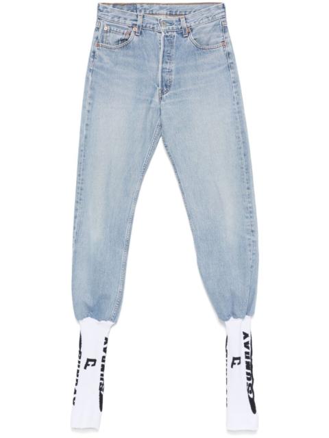 prototypes elastic-panelled jeans