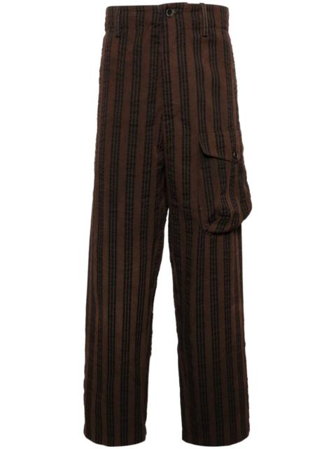 UMA WANG vertical-stripe drop-crotch trousers
