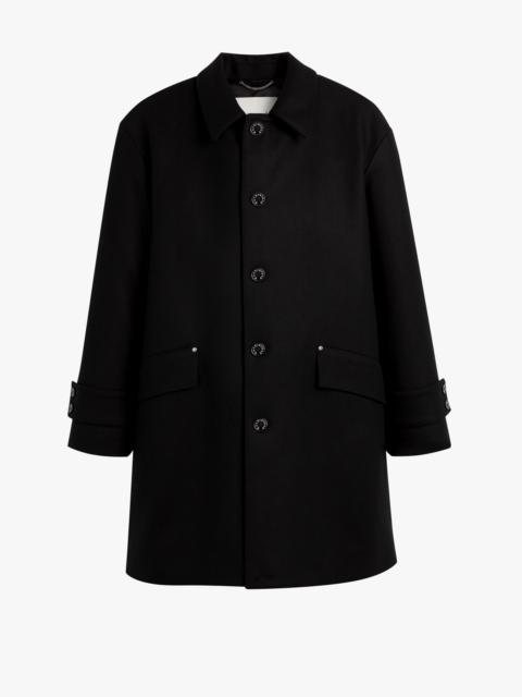 HUMBIE BLACK WOOL OVERCOAT