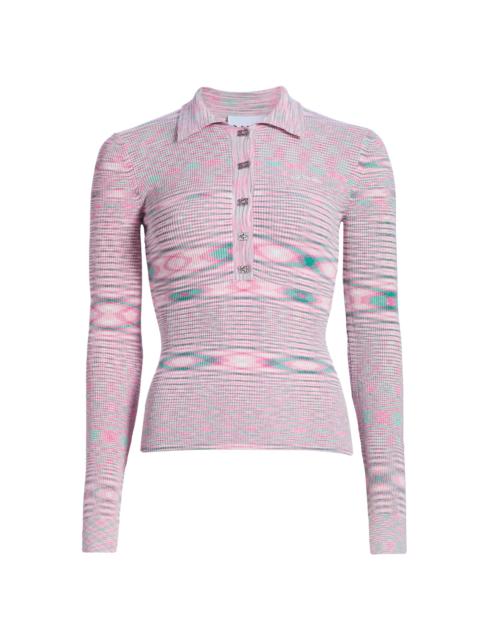 GANNI Women's Space-Dye Fitted Sweater - Chalk Pink