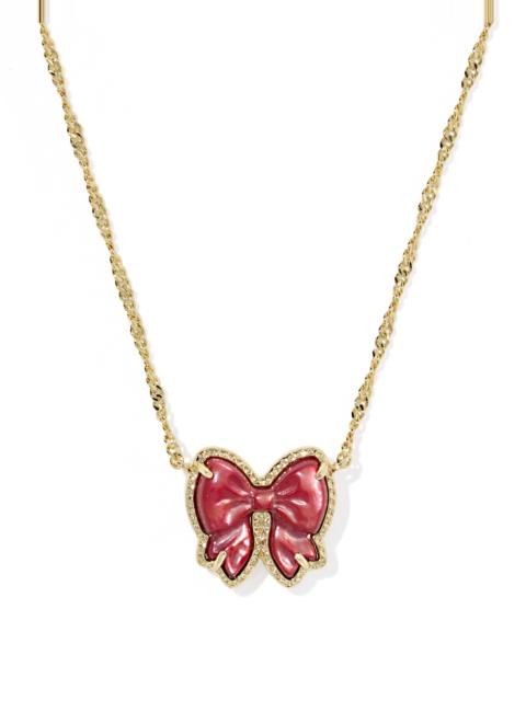 KENDRA SCOTT Haley Bow Gold Short Pendant Necklace