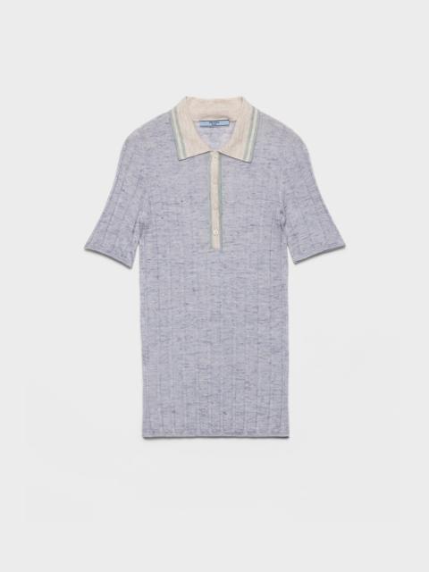 Prada Cashmere, silk and linen polo sweater