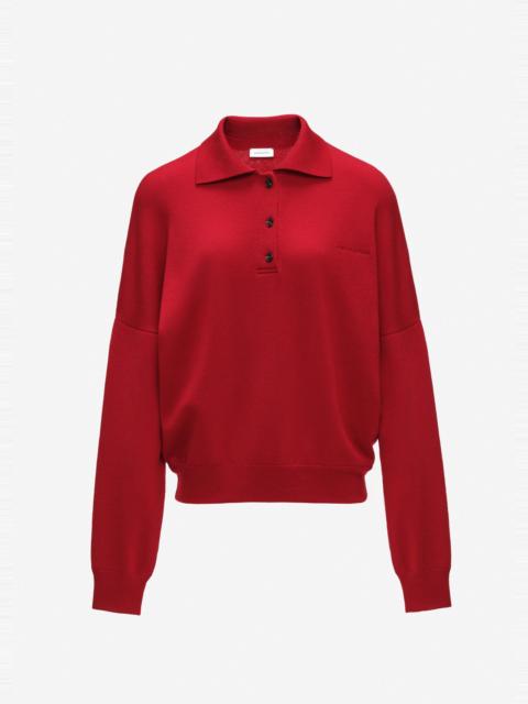MAGDA BUTRYM Relaxed polo sweater in red