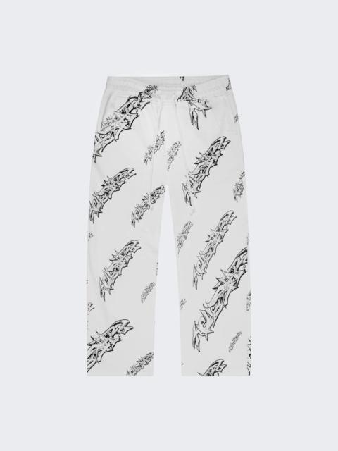 HELLSTAR Roll Print Graffiti Baggy Sweatpant White