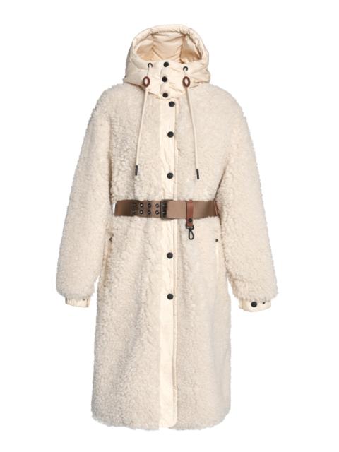 Moncler Grenoble Blavet Long Teddy Coat ivory