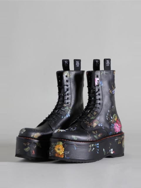R13 R13 DOUBLE STACK BOOT - BLACK FLORAL