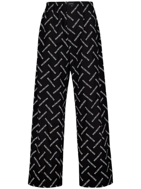 BALENCIAGA logo-print cotton trousers