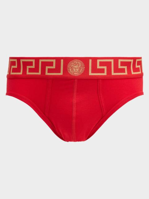 VERSACE Men's Medusa Key Cotton Jersey Briefs