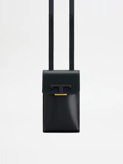 Tod's TIMELESS PHONE BAG IN LEATHER - BLACK
