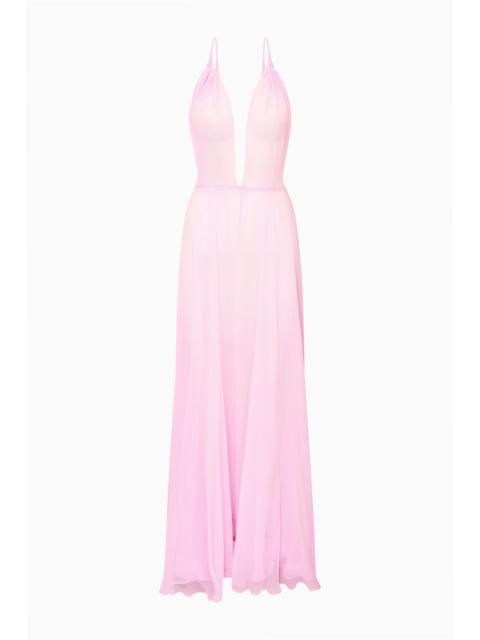 LoveShackFancy Dayna Chiffon Open Back Maxi Dress