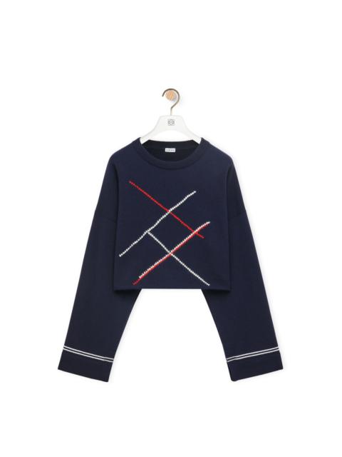 Loewe Cropped Argyle sweater in wool