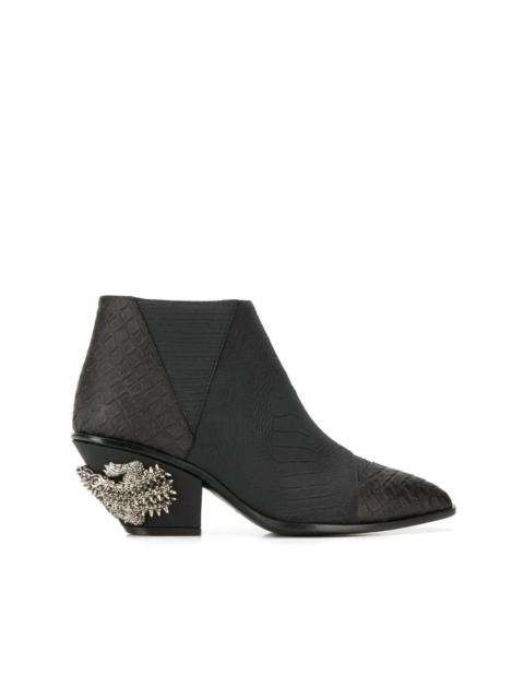 Kevan alligator print ankle boots